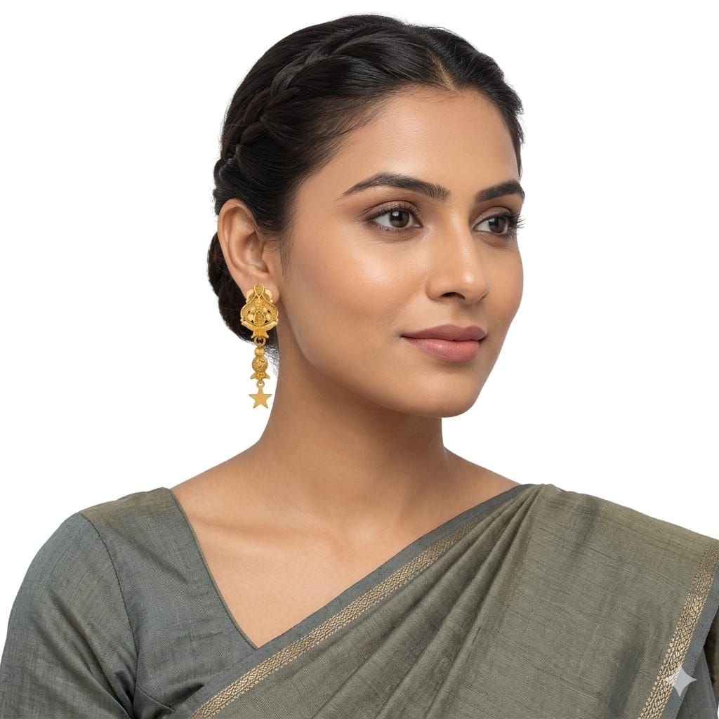 Elegant Gold-Plated Star Earrings