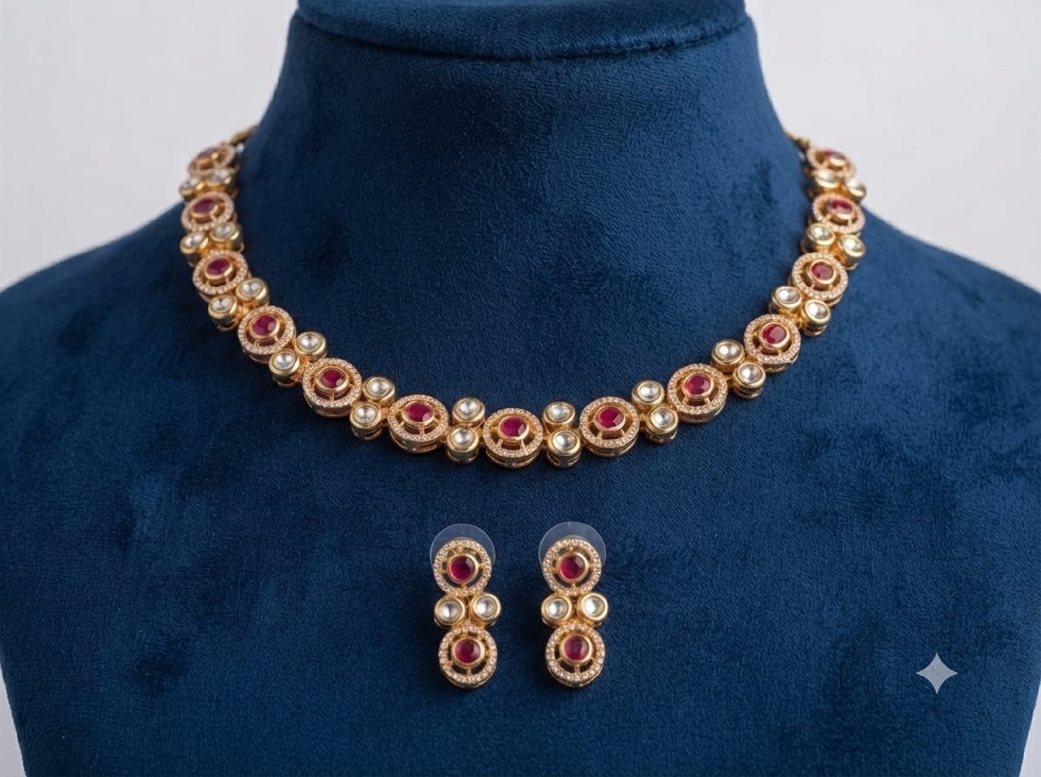 Floral Kundan Necklace Set
