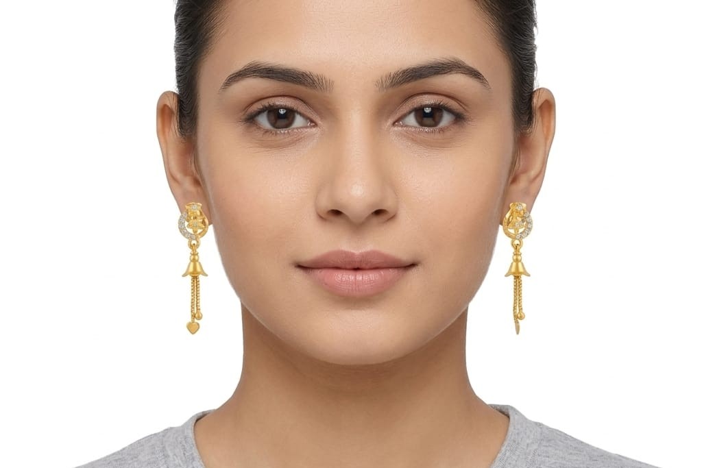 Gold-Plated Floral Drop Earrings
