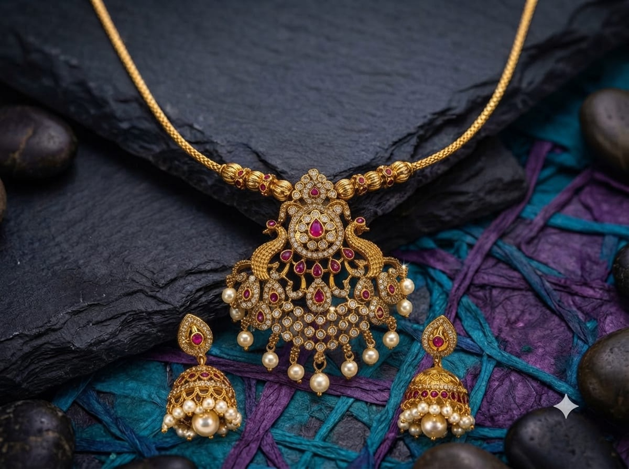 Traditional Antique FInish Necklace Set