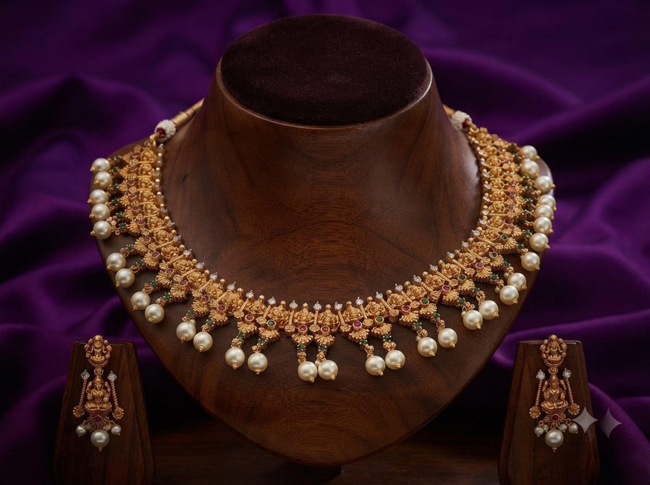 Traditional Gold Plated Antique Necklace Set