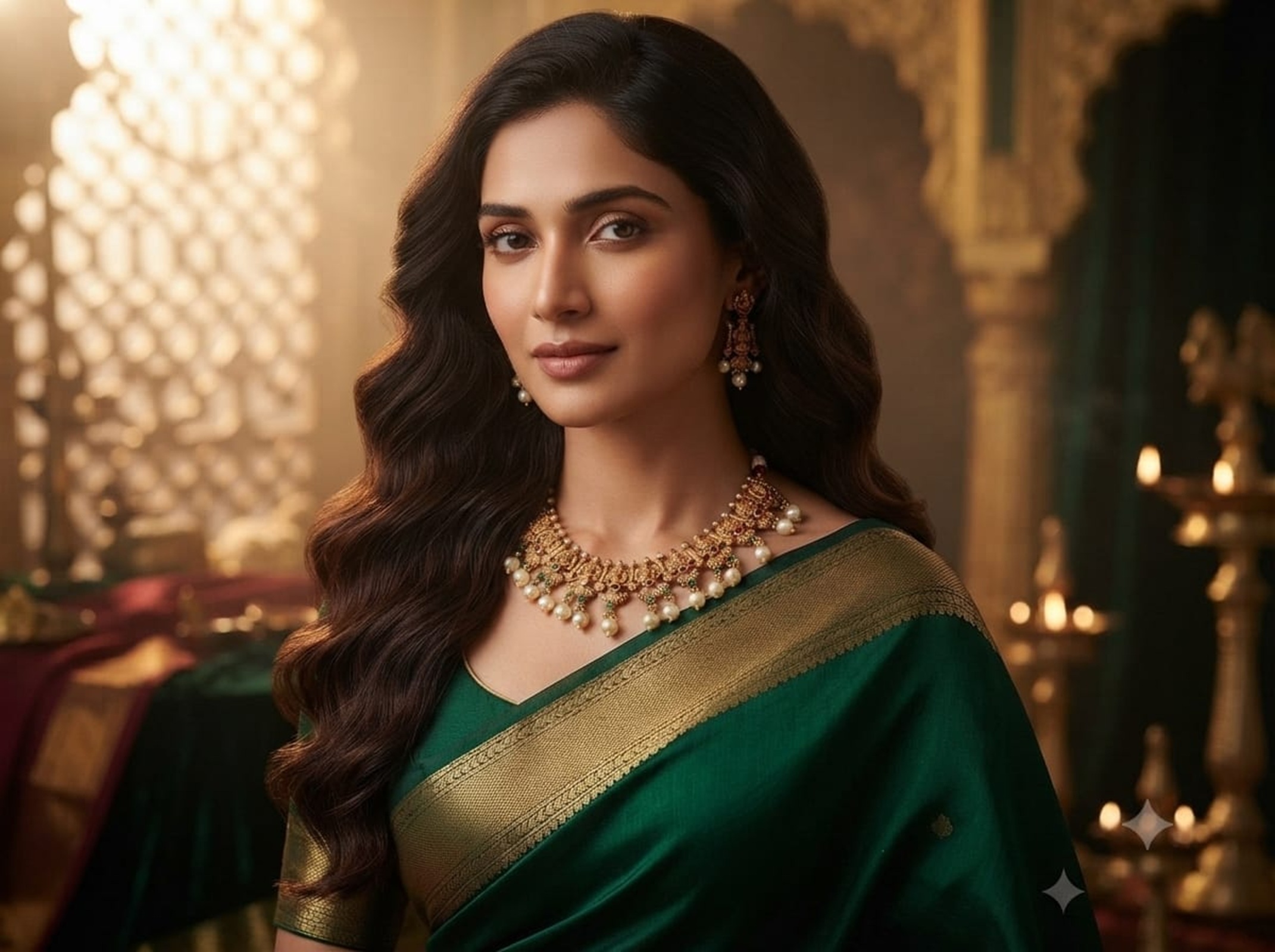 Traditional Gold Plated Antique Necklace Set