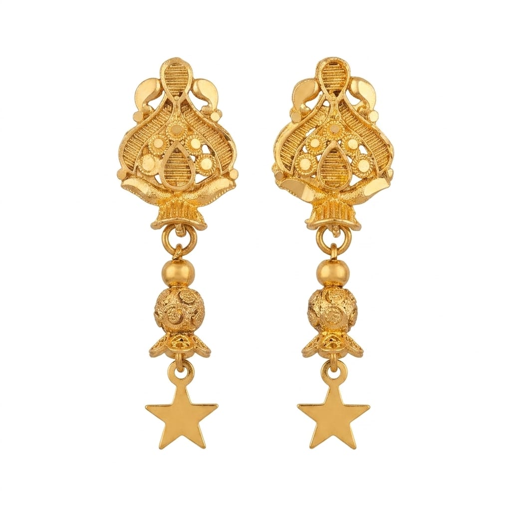 Elegant Gold-Plated Star Earrings