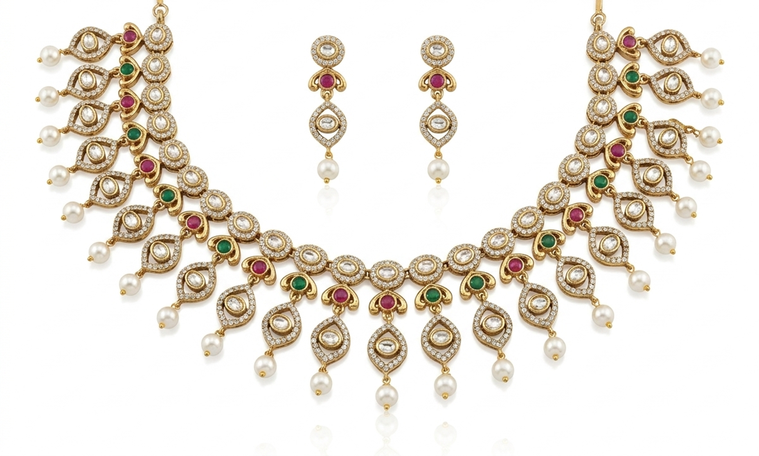 Kundan Pearl jewelery Set