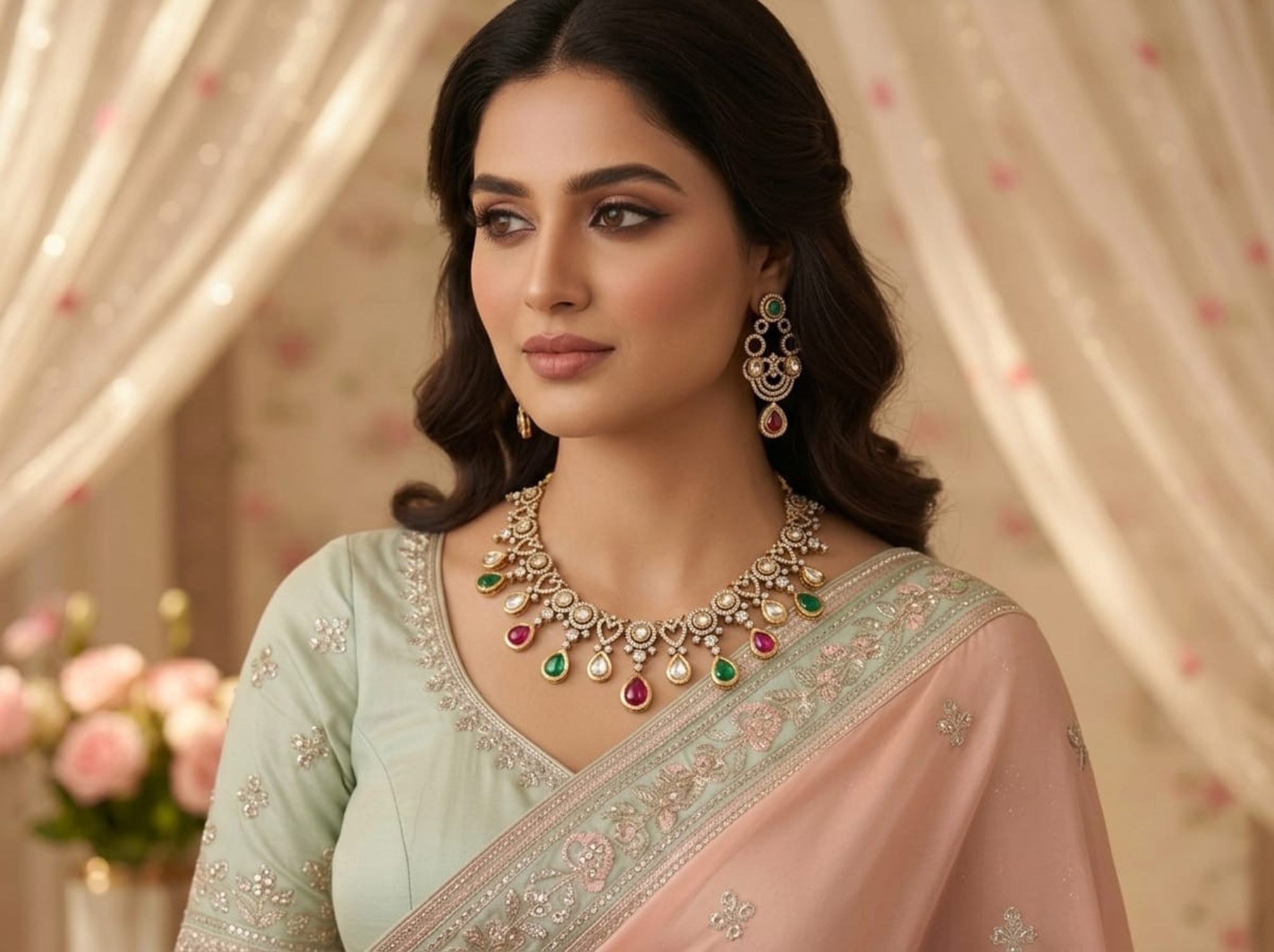 Kundan Stone Necklace Set