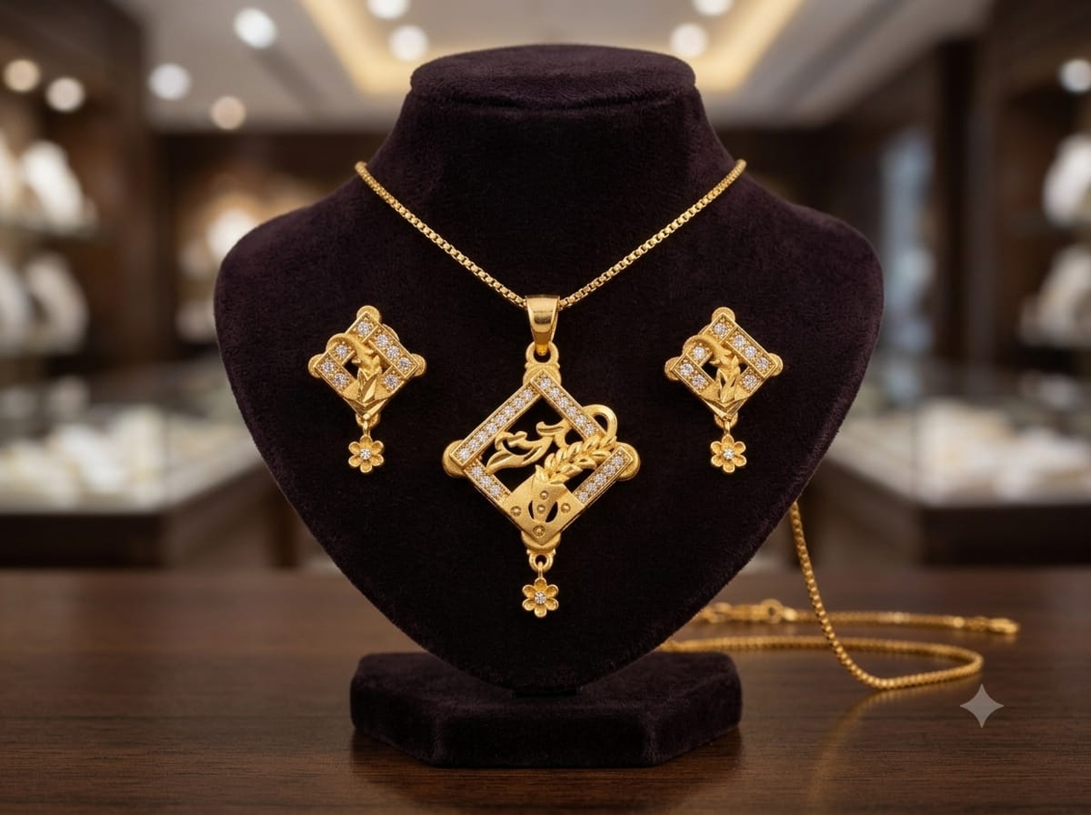 Elegant Gold-Plated Pendant Set