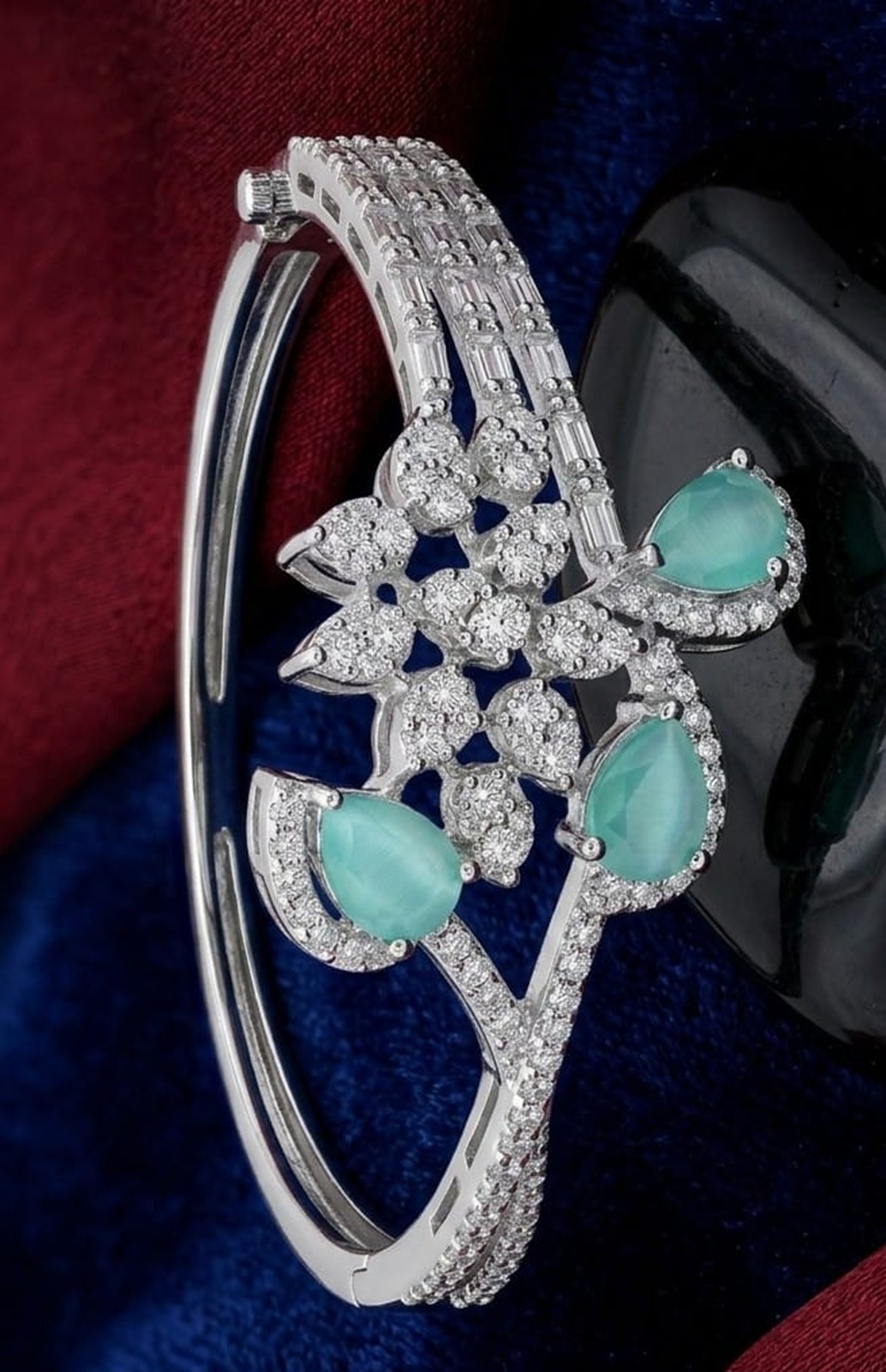 Emerald Crystal Floral Bracelet