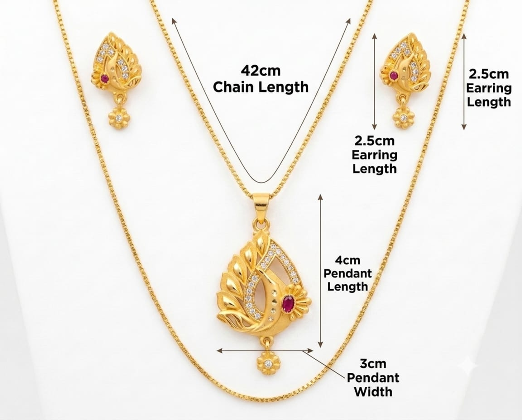 Elegant Gold-Plated Pendant Set