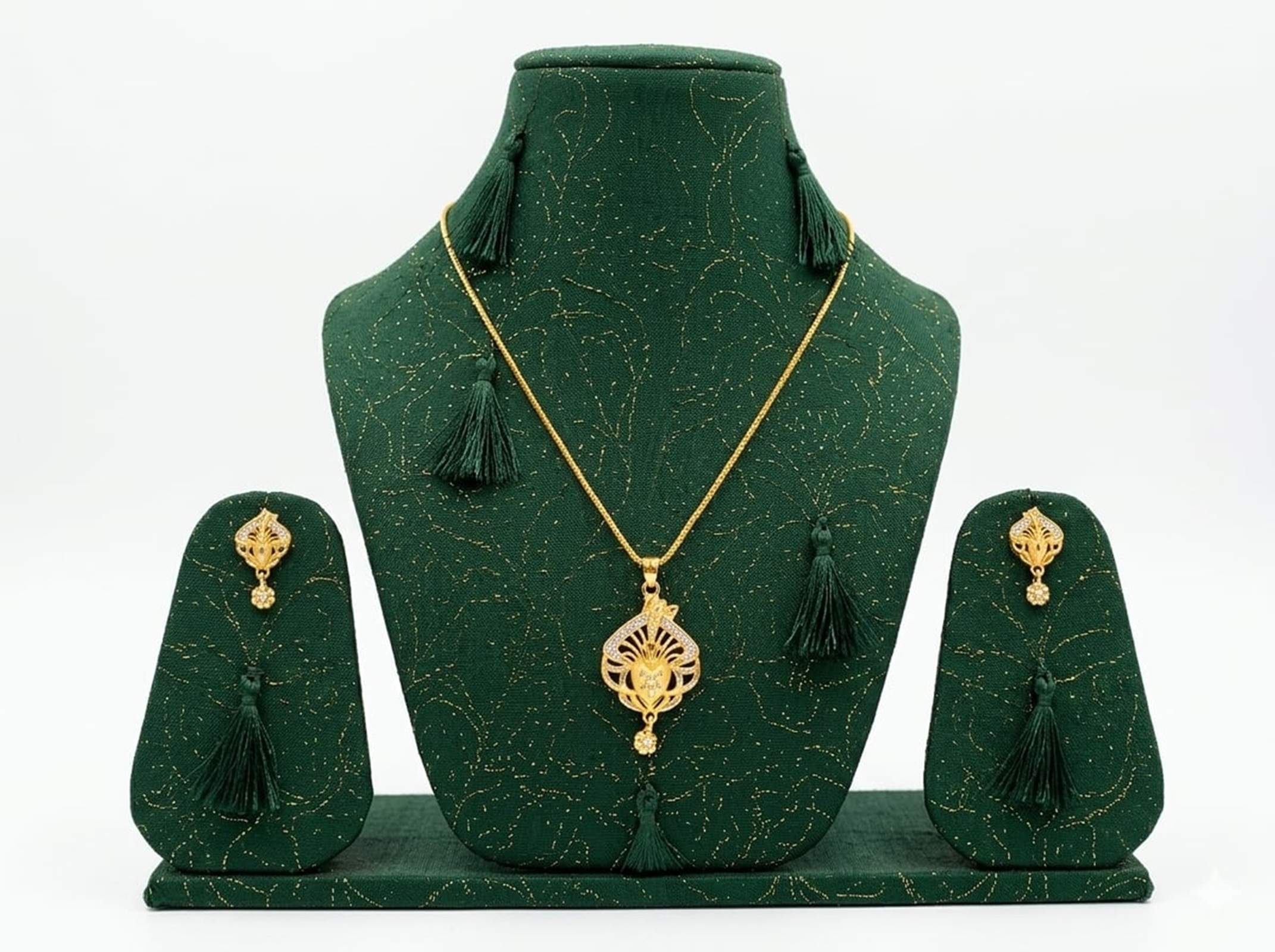 Elegant Gold-Plated Pendant Set