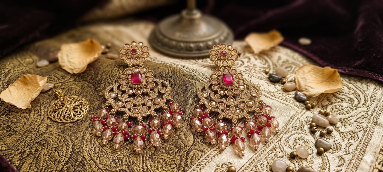 Traditional Kundan Jhumka Earrings