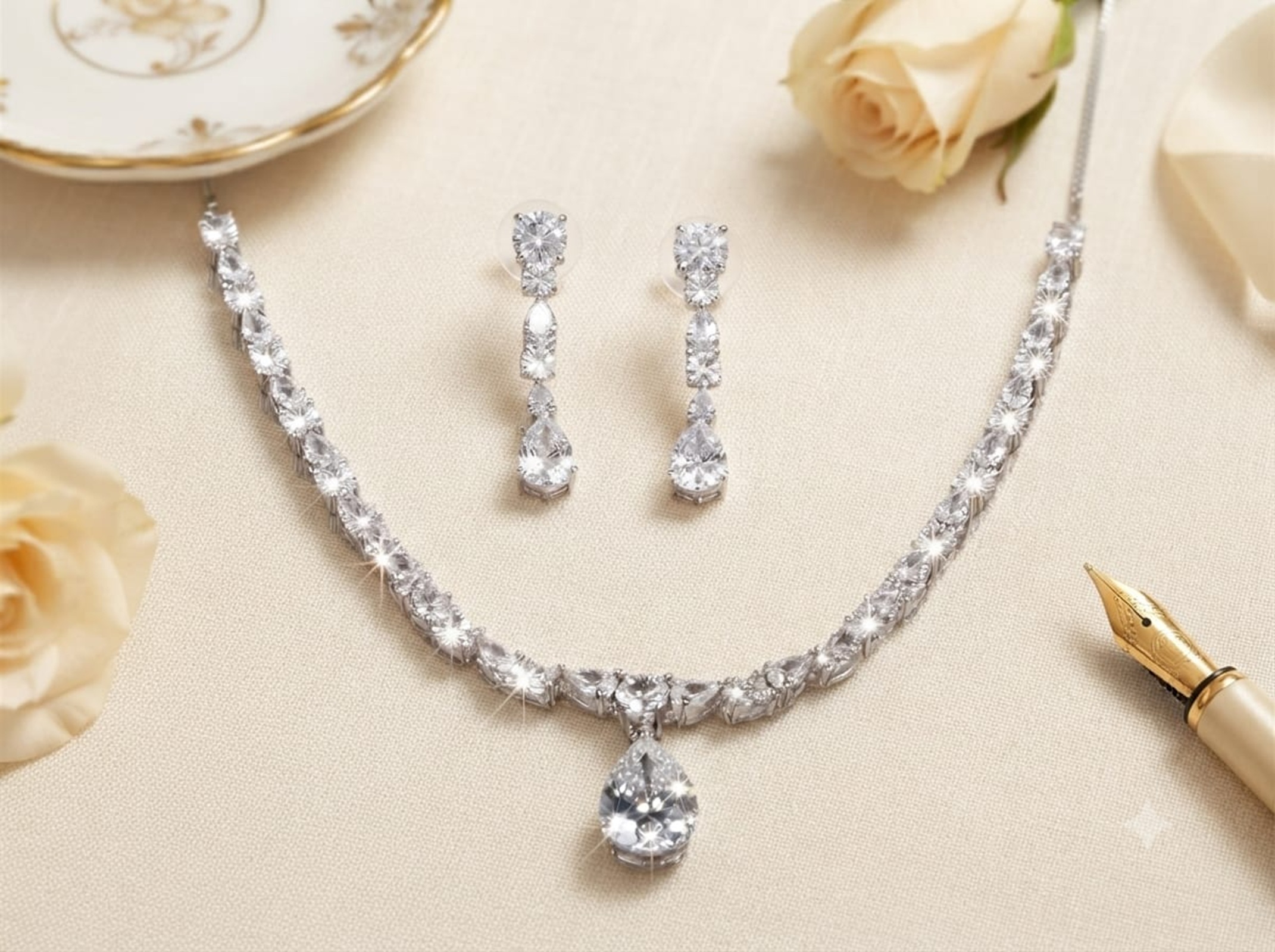 American Diamond Necklace & Earring Set