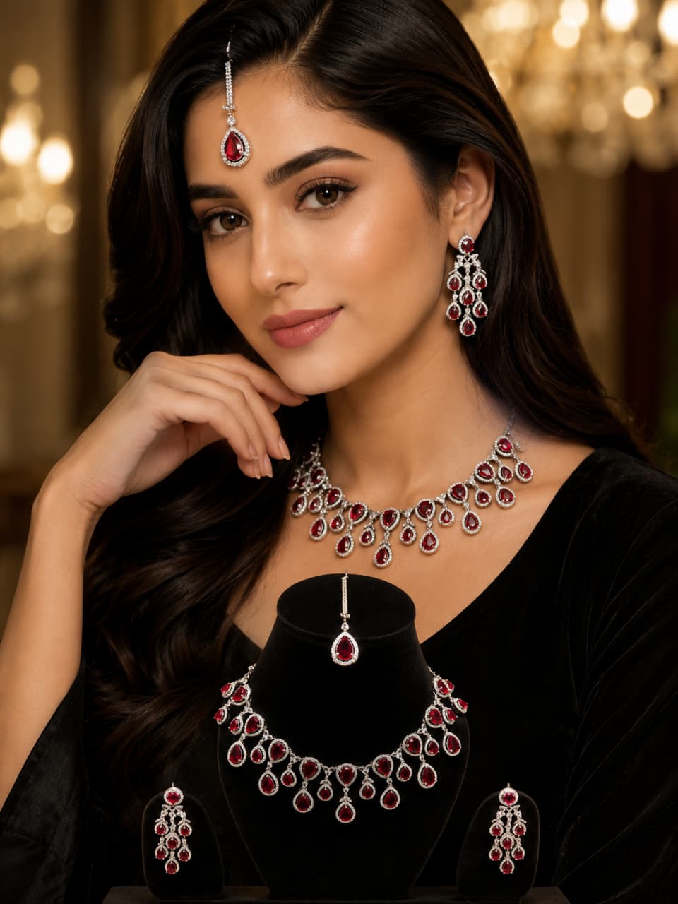 American Daimond Zirconia Necklace Set