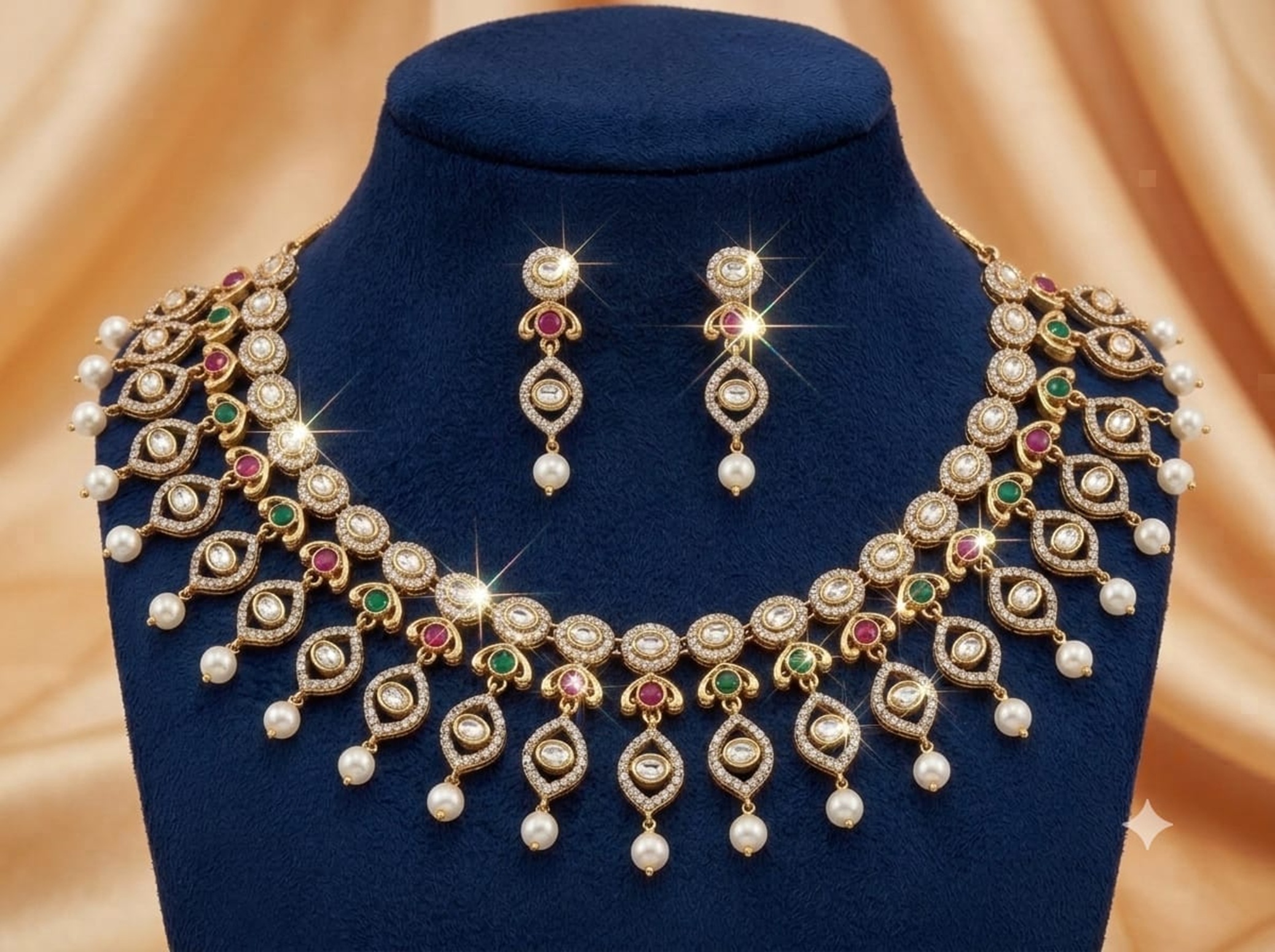 Kundan Pearl jewelery Set