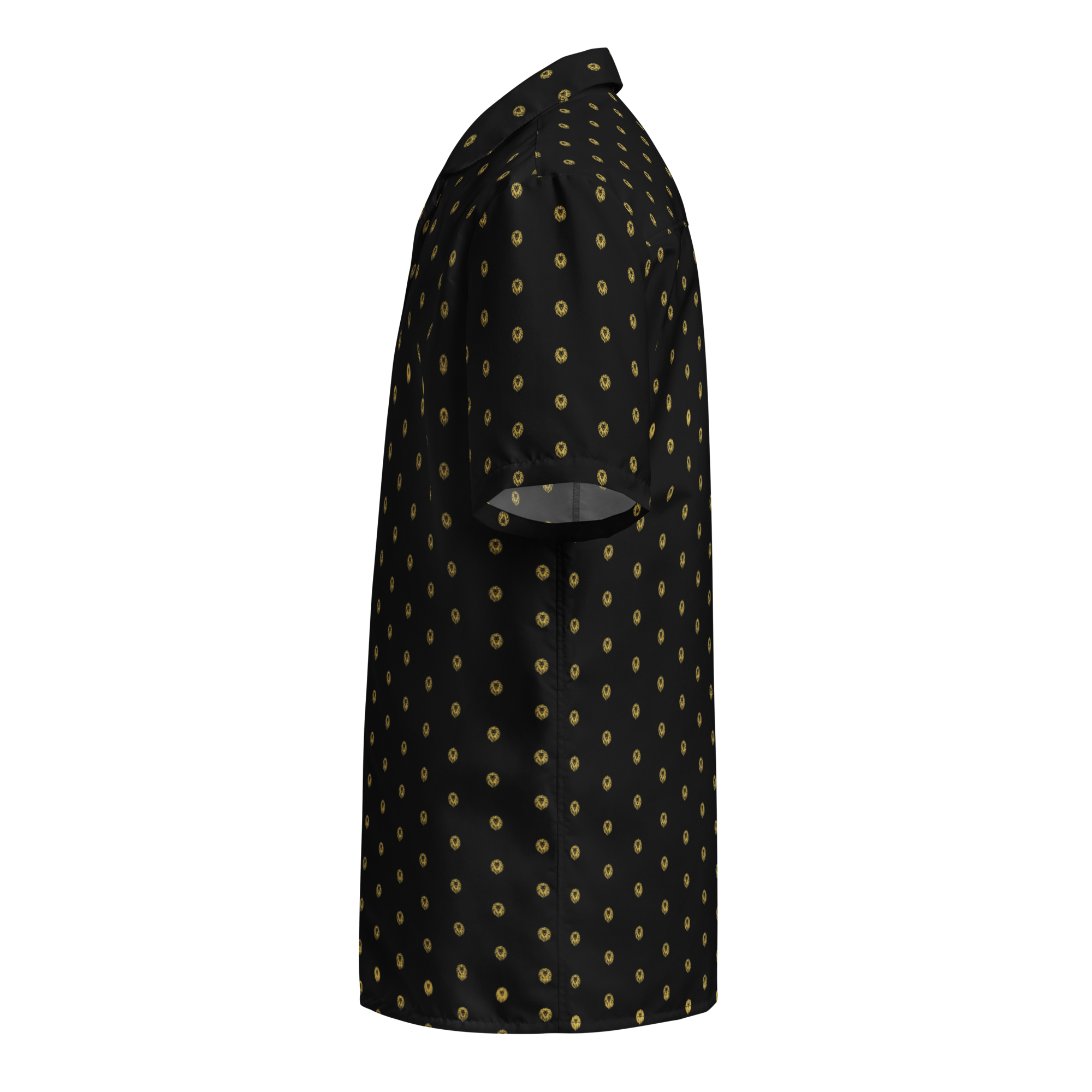 LEO Black All-Over Print Unisex Button Shirt