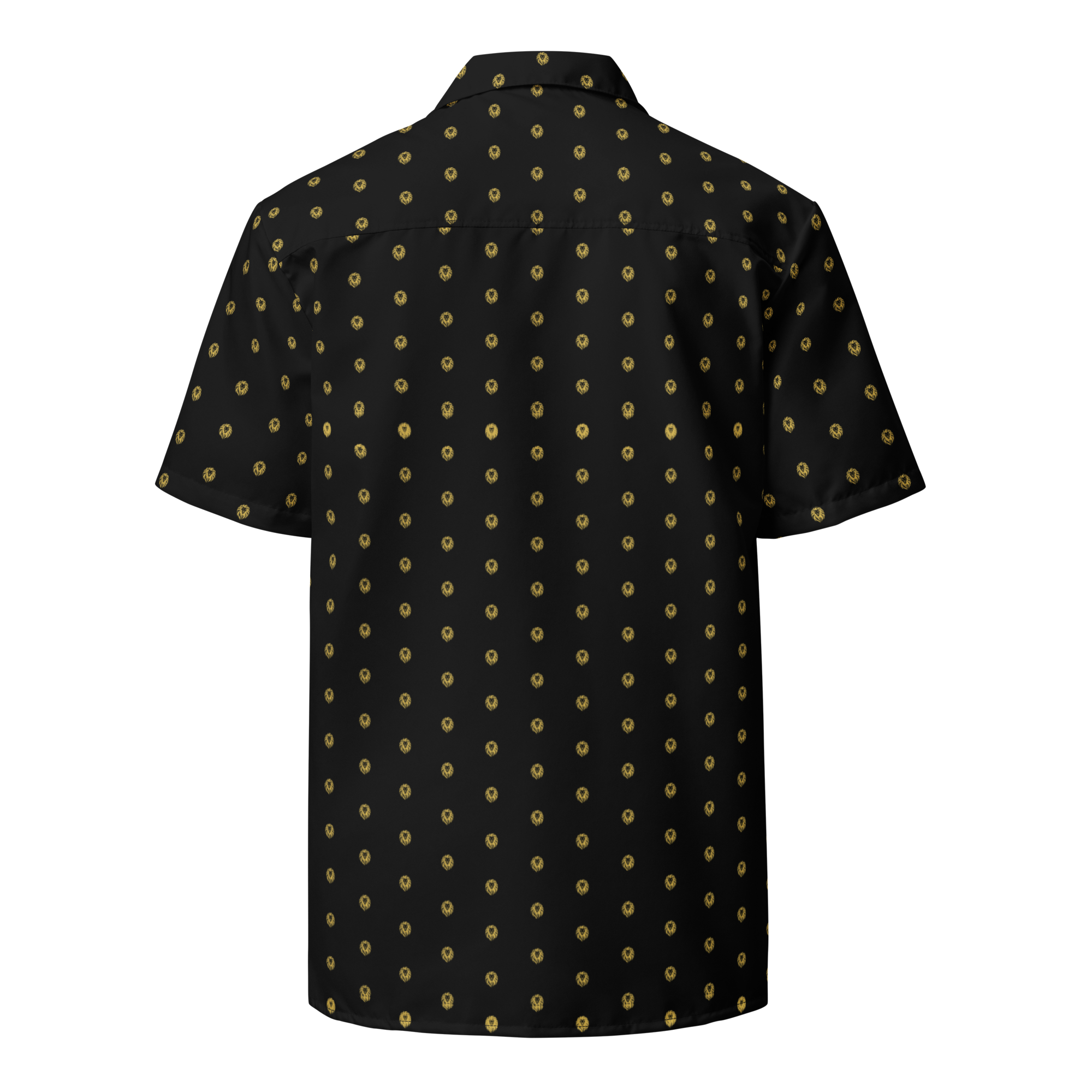 LEO Black All-Over Print Unisex Button Shirt