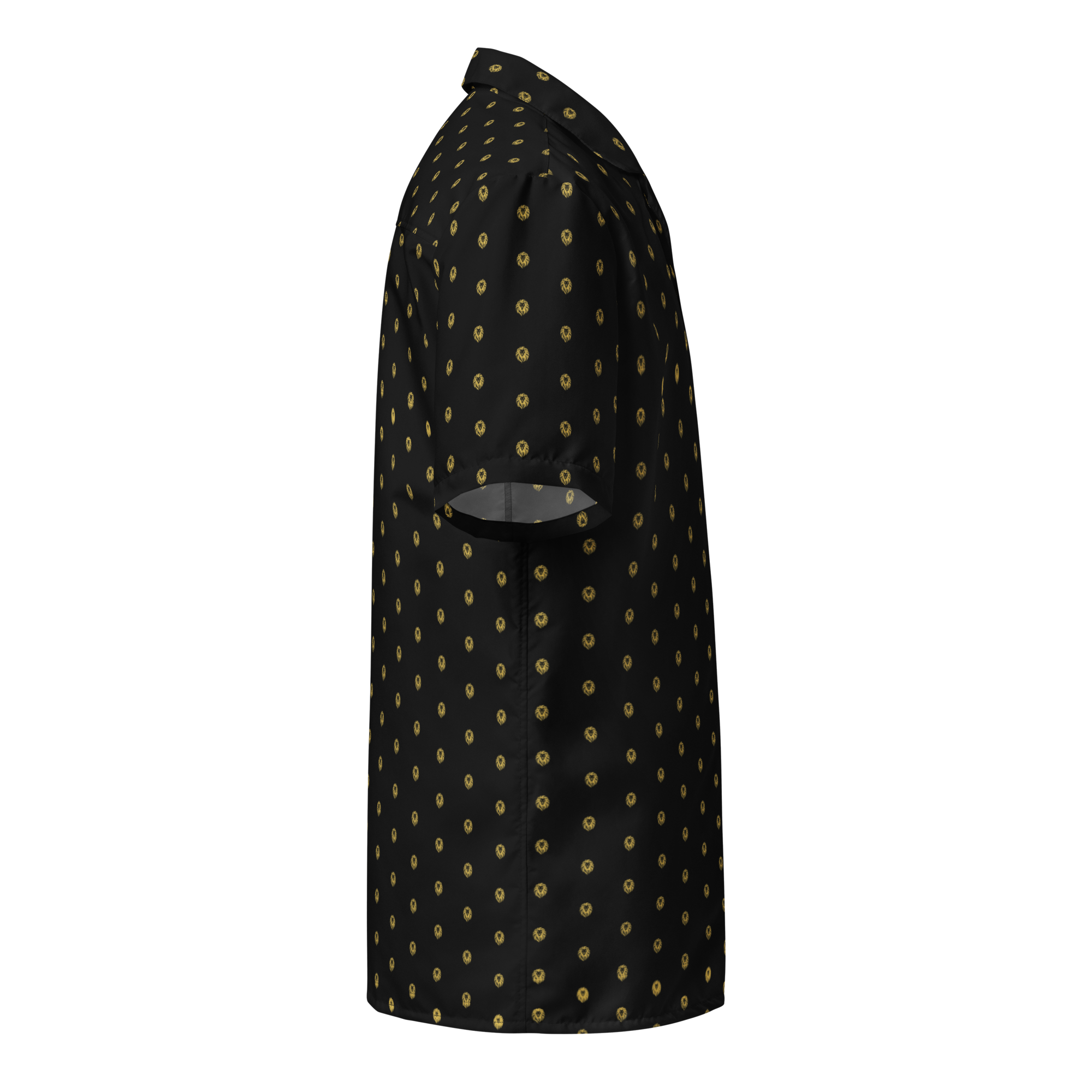 LEO Black All-Over Print Unisex Button Shirt
