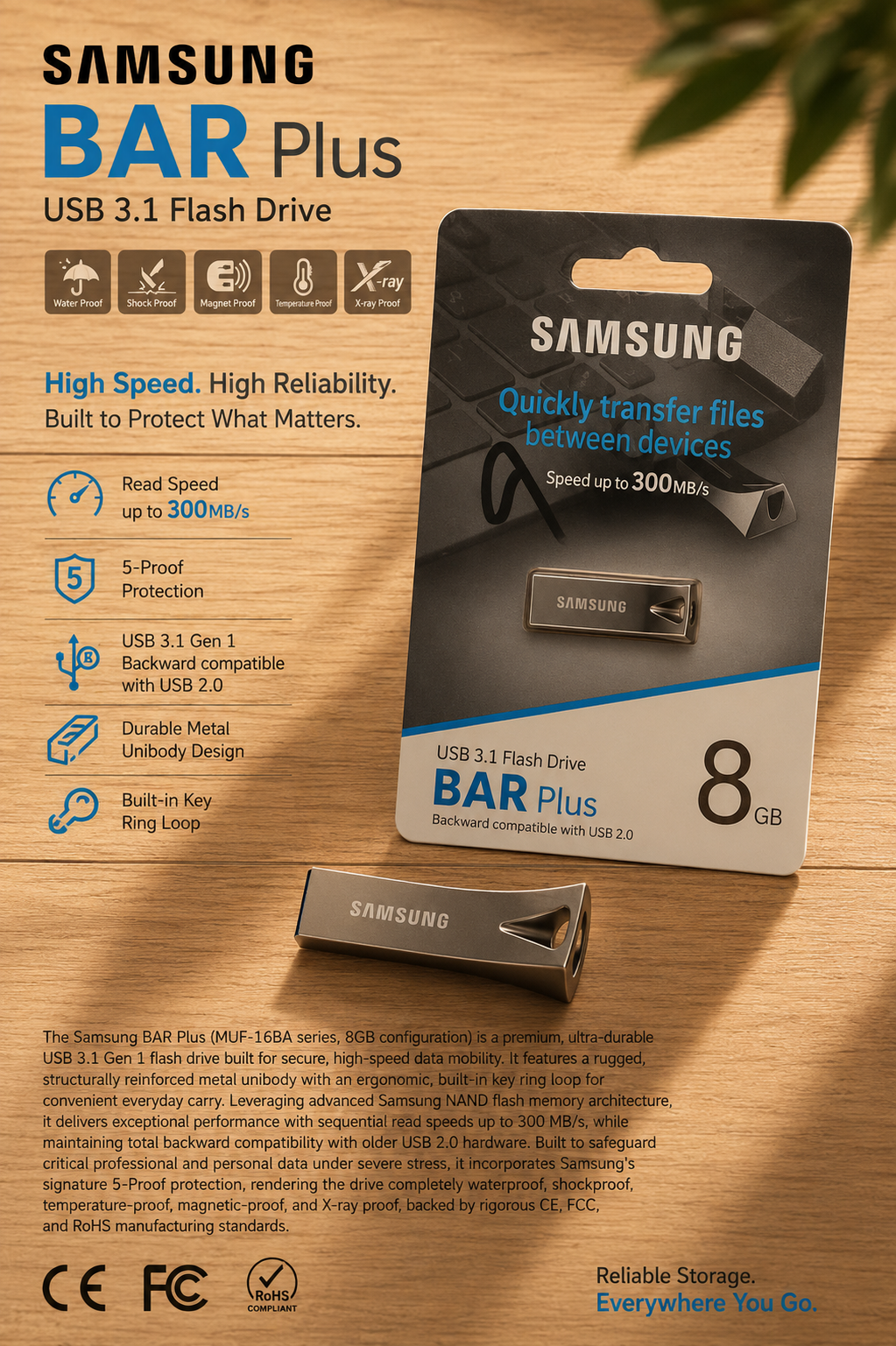 Samsung BAR Plus 8GB USB 3.1 Flash Drive