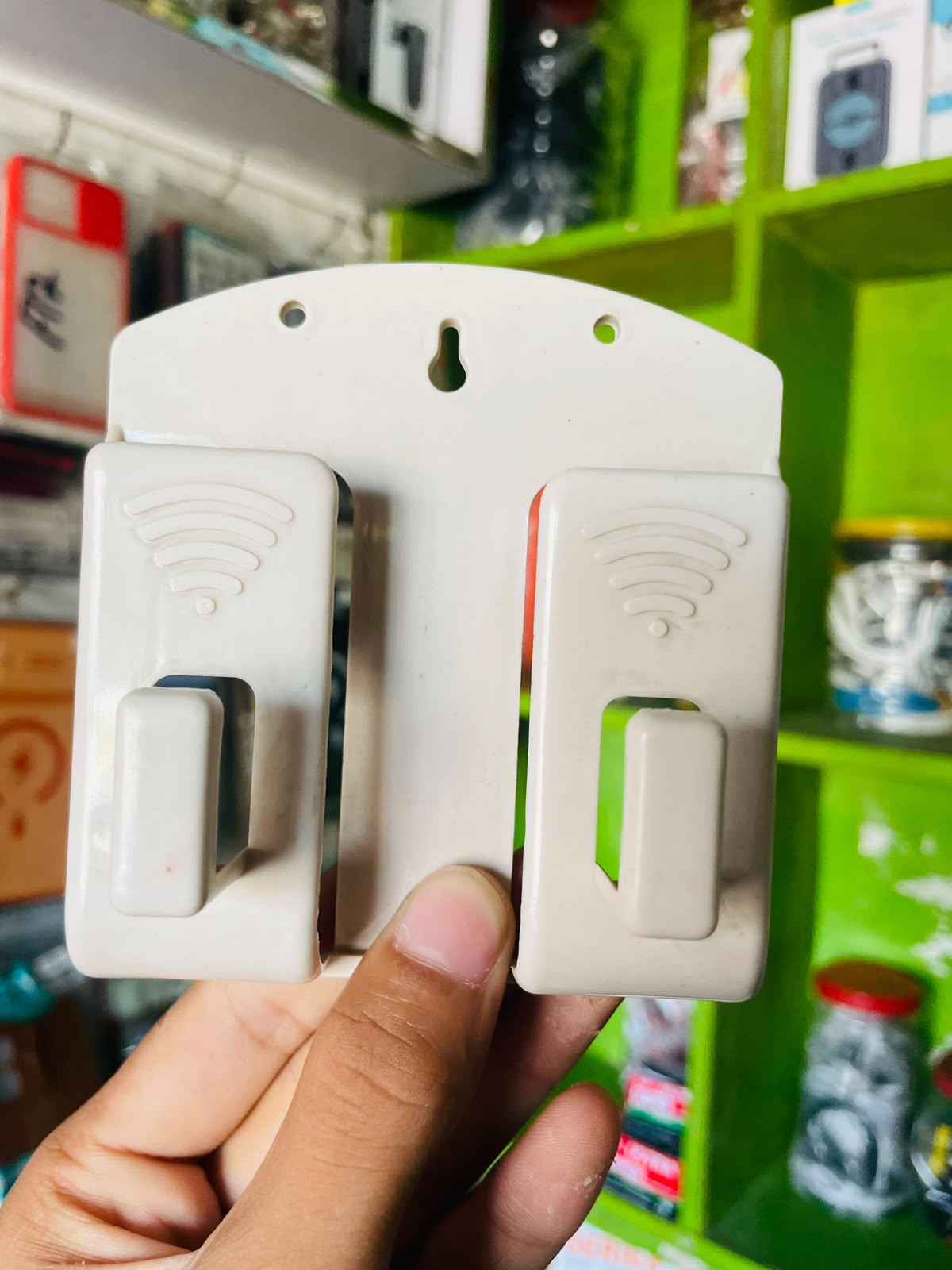 Mobile Charging Wall Stand | Dual Wall-Mount Mop Holder