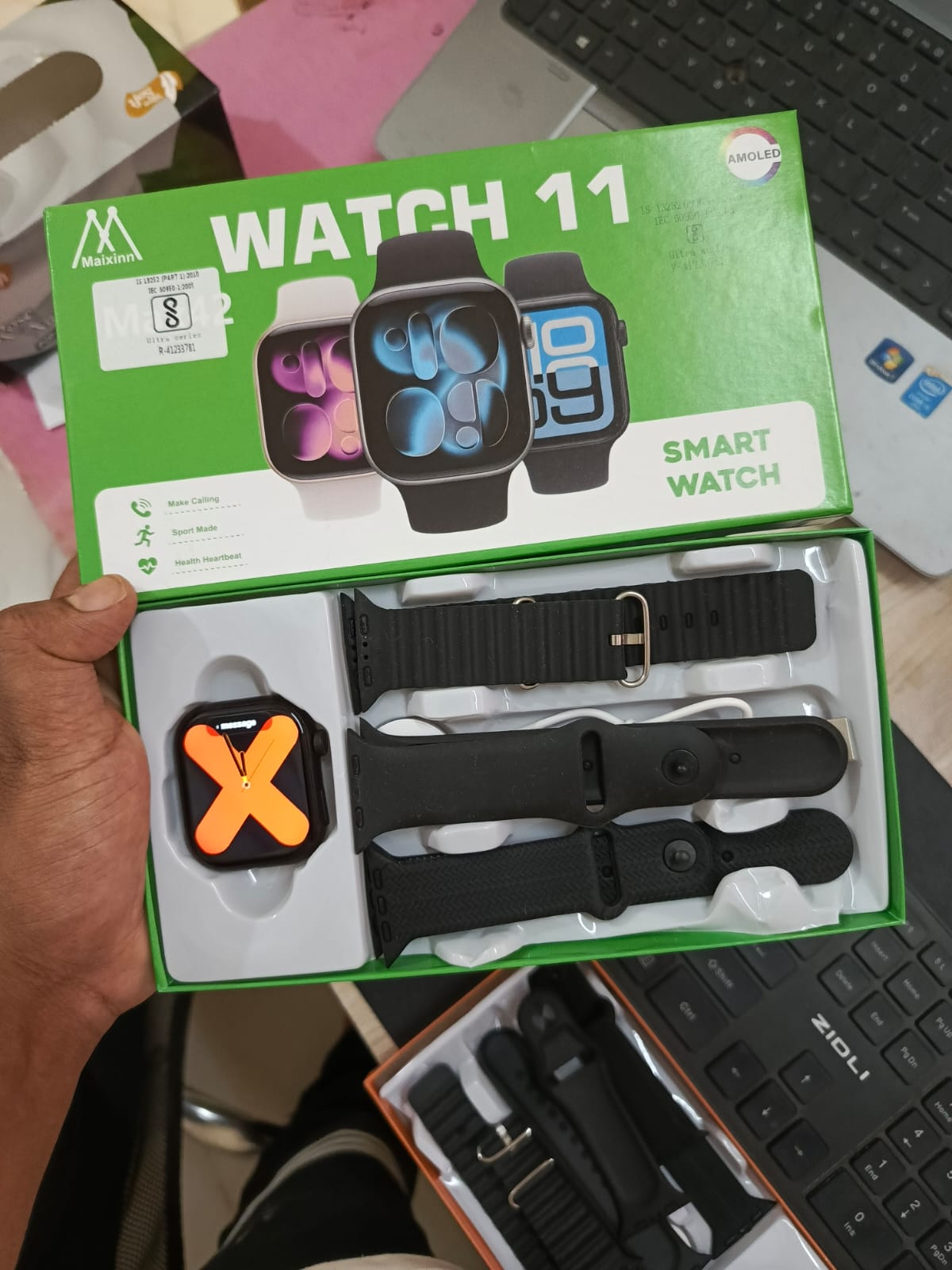 watch series 11 3 in1 straps Amoled Display