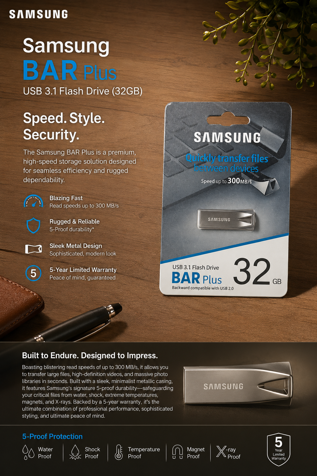 Samsung BAR Plus USB 3.1 Flash Drive 32GB