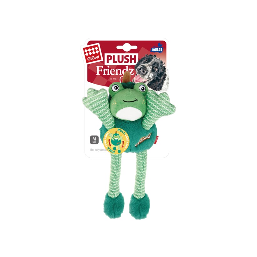 GiGwi Plush Friendz Dog Toy - Frog