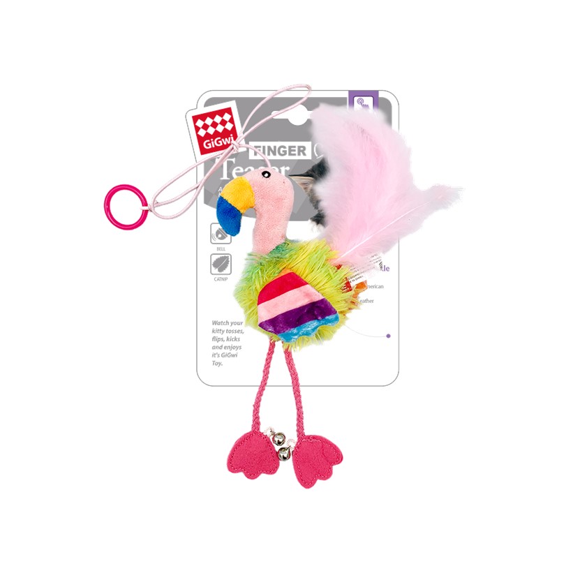 GiGwi Feather Teaser Flamingo Cat Toy
