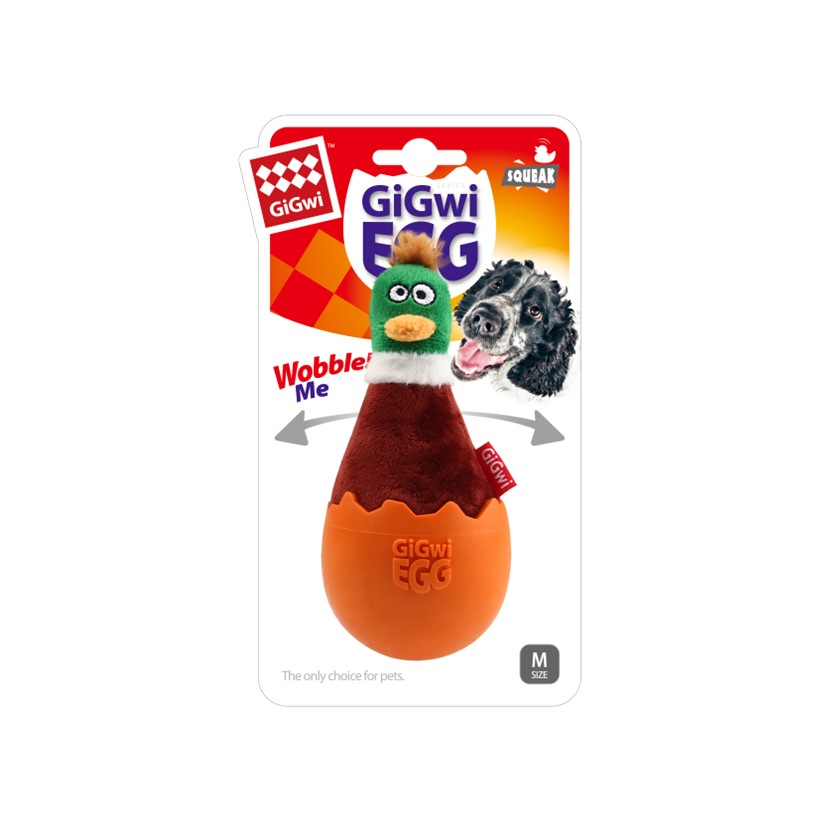 GiGwi Egg Wobbler Dog Toy - Duck