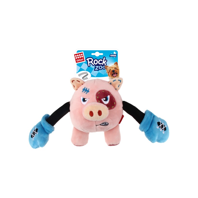 GiGwi Rock Zoo Boxer Plush Toy - Pig 