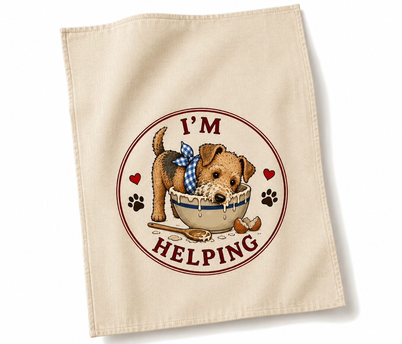 Apron and Tea Towel -Set  Lakeland Terrier. Choice of Three