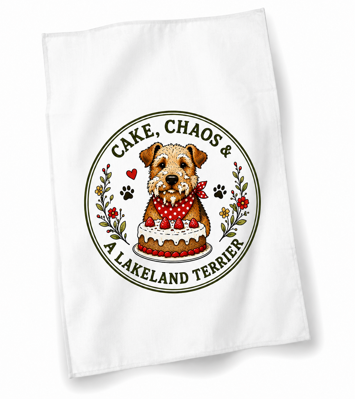 Apron and Tea Towel -Set  Lakeland Terrier. Choice of Three