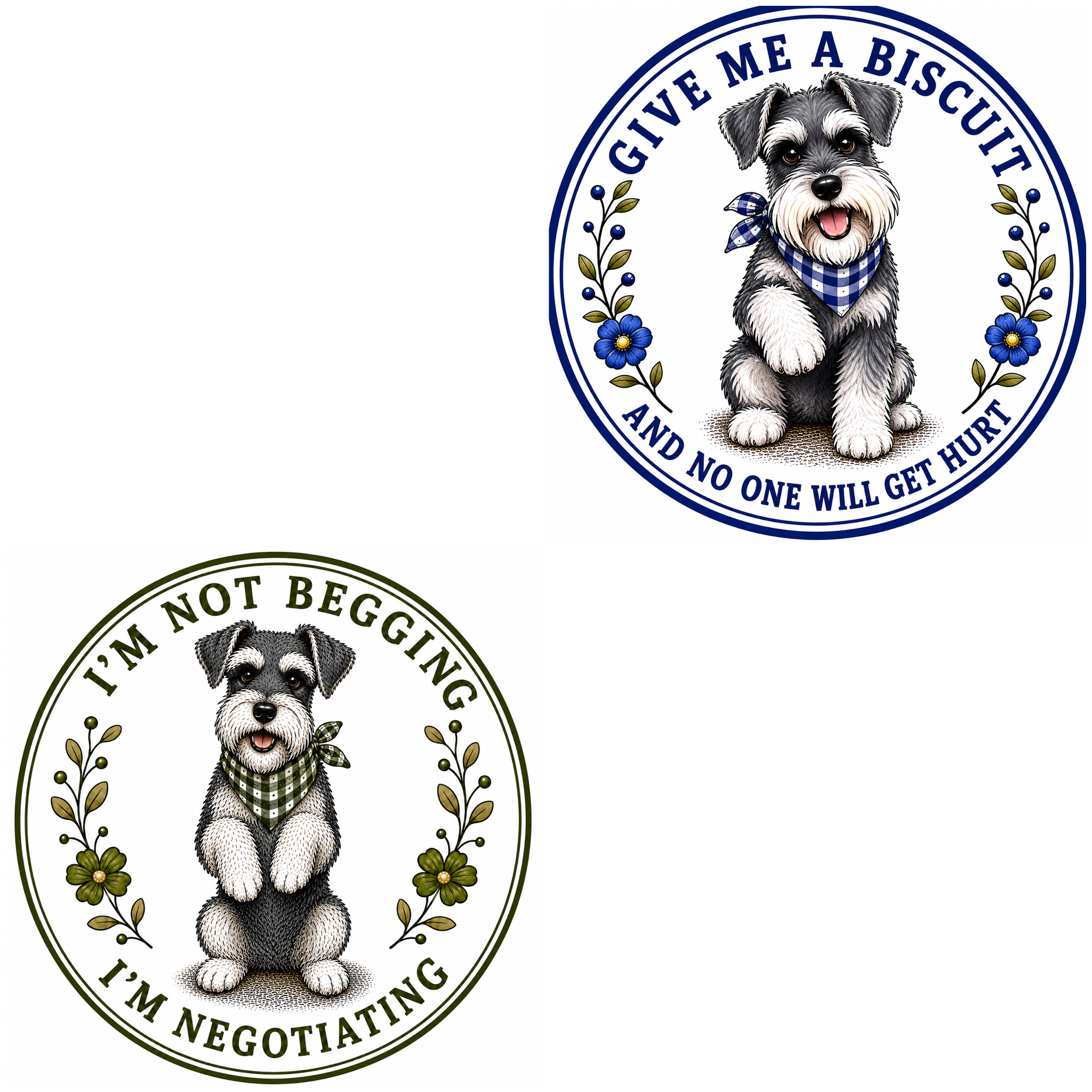 Blue Ceramic Treat Jar - Lakeland Terrier, Schnauzer or Wire Fox Terrier
