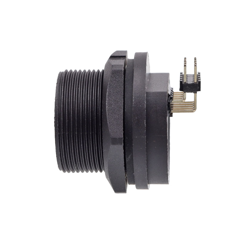 Panel mount Rj45  female to right angel pins 