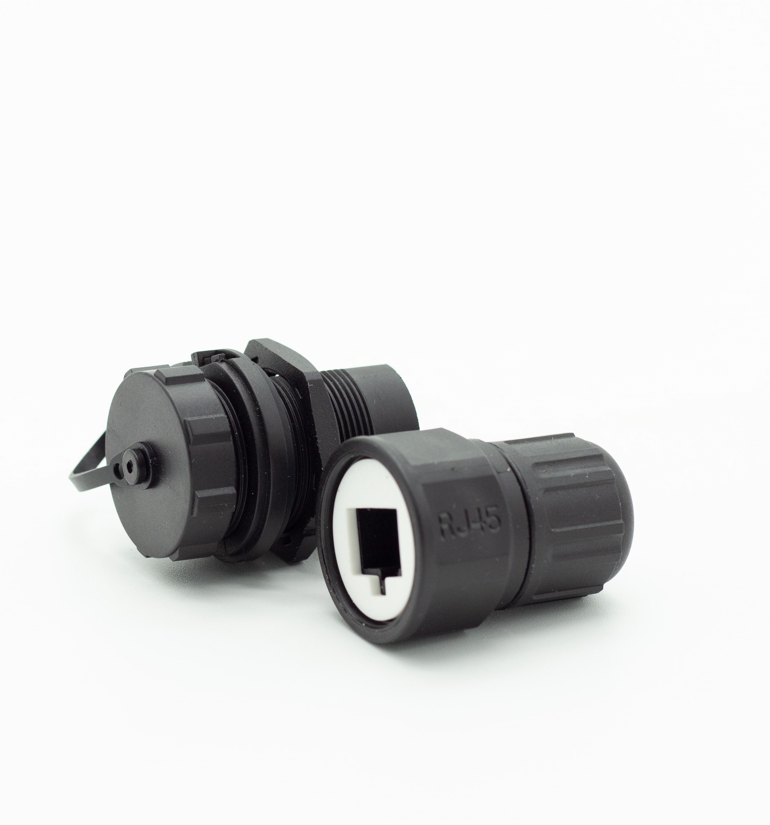  RJ45 Waterproof Cat5/6 Connector, with Socket dust Cap. Ethernet LAN Cable Connector, Network Cable Outdoor LAN Coupler Adapter Male to Female, Black