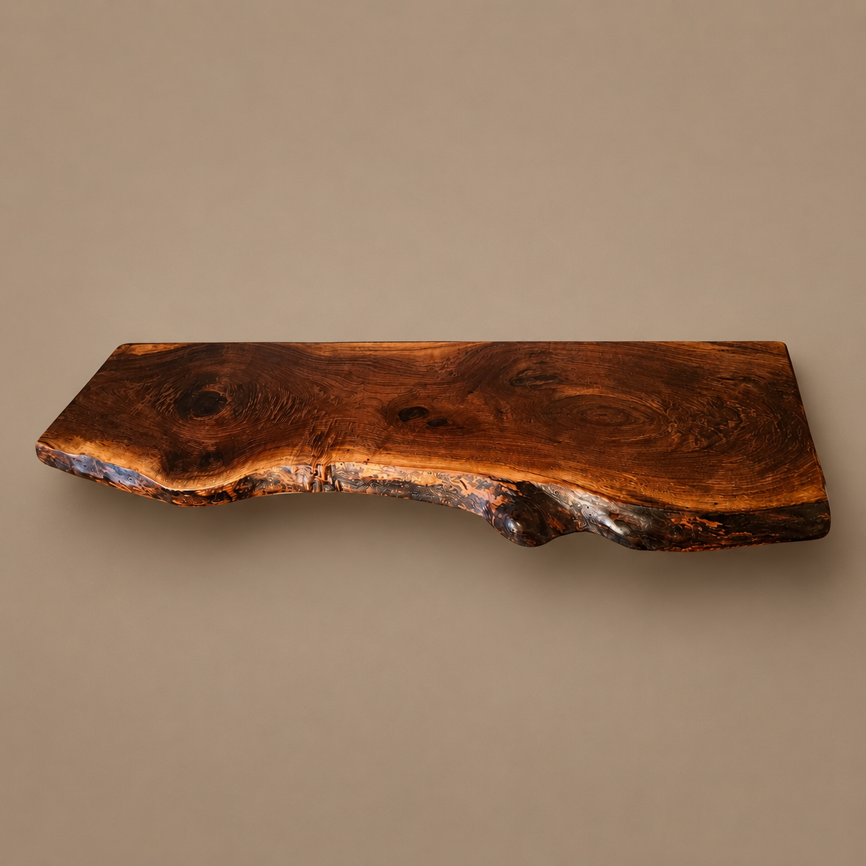 Black Walnut Shelf with High Variance Live Edge