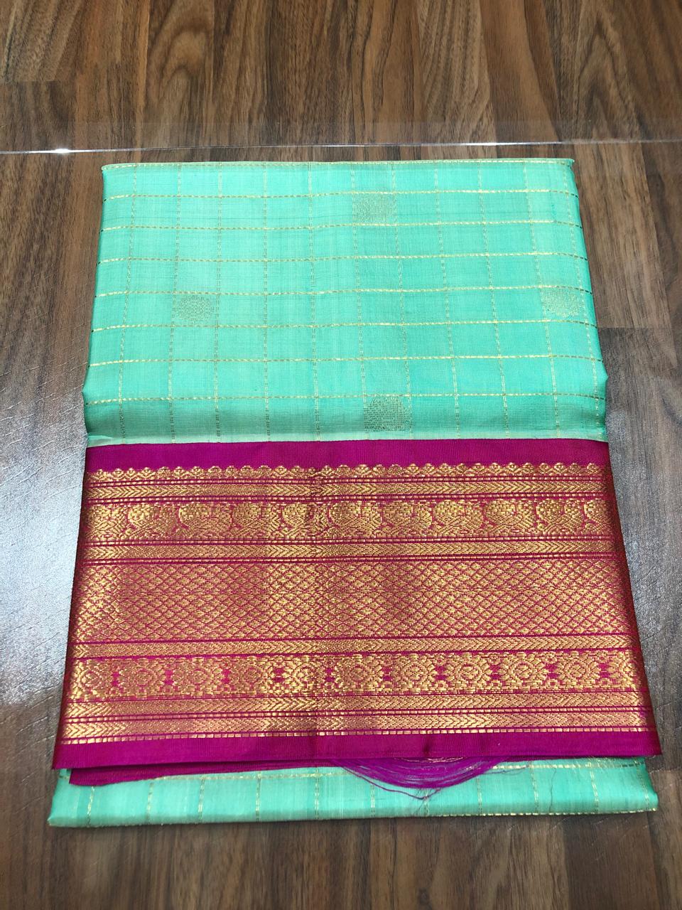 Mint Green Kanjivaram Saree