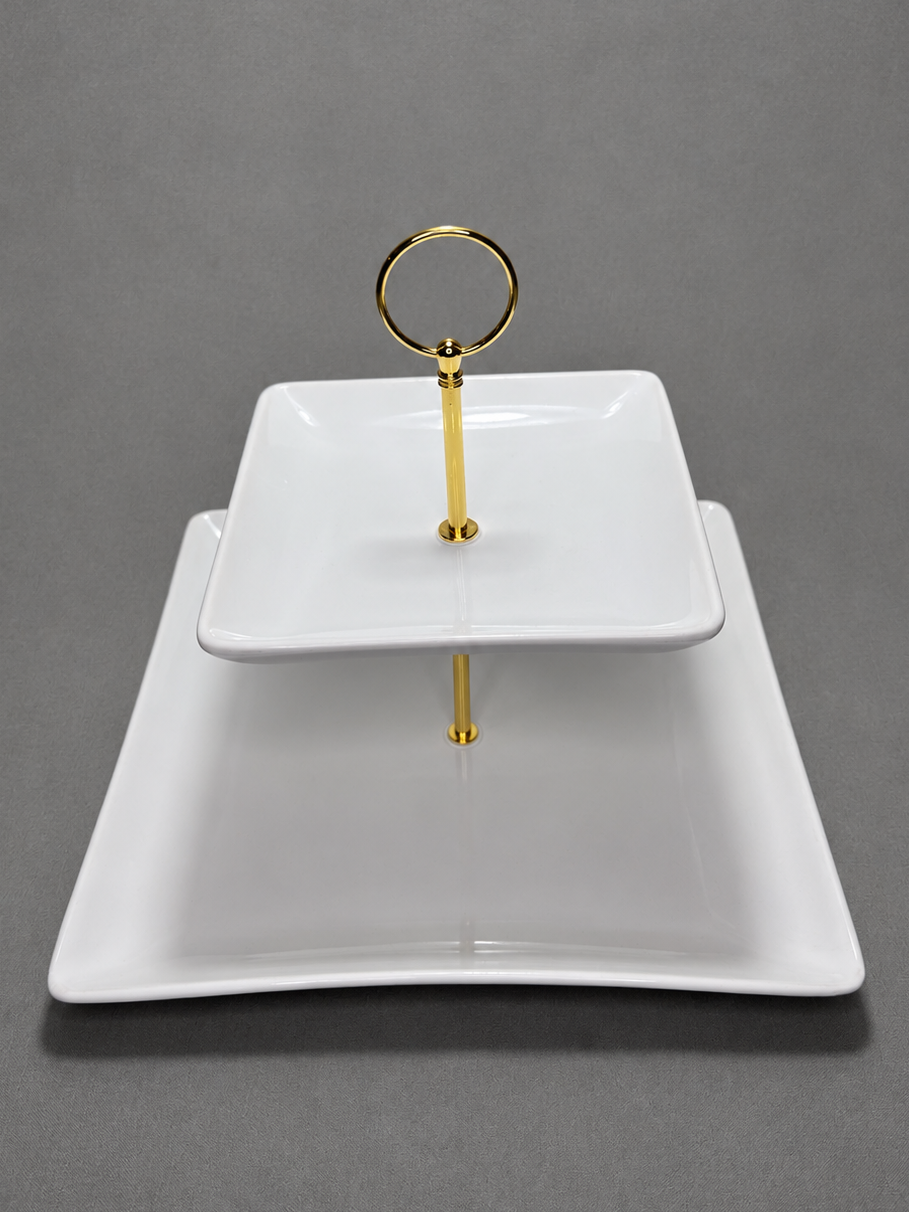 Two-Tier Square Dessert Stand | 2PA112