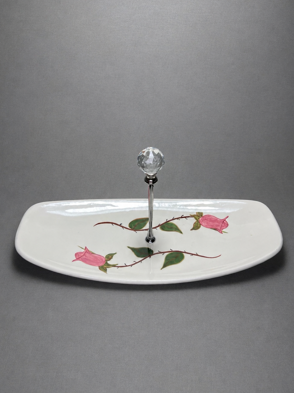 One Tier Floral Ceramic Jewelry Tray | 1PA102