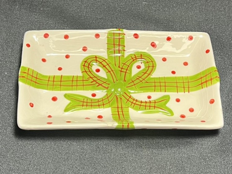 Festive Polka Dot Rectangular Dish | H158
