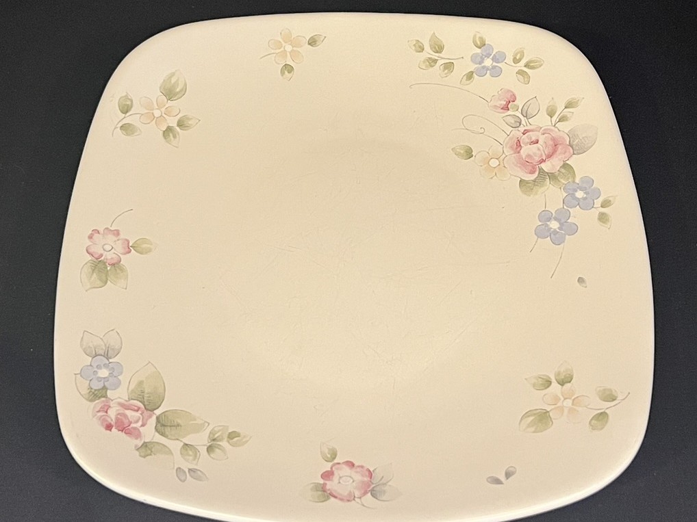 Floral Square Ceramic Dinner Plate | PS106