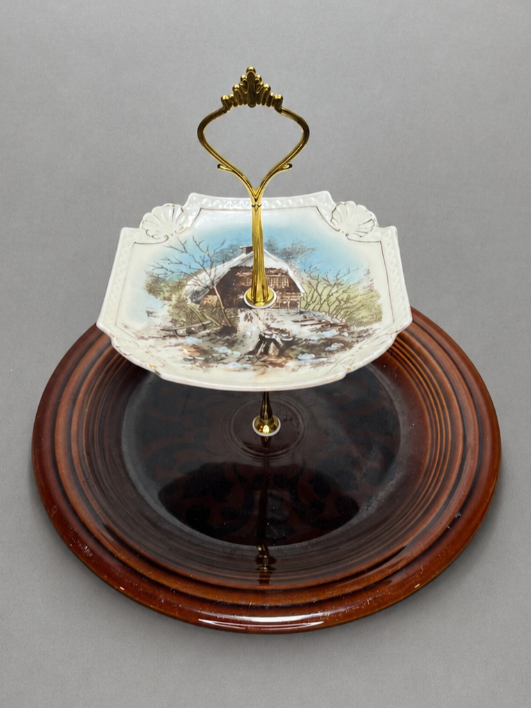 Vintage Two-Tier Serving Tray | 2PA106