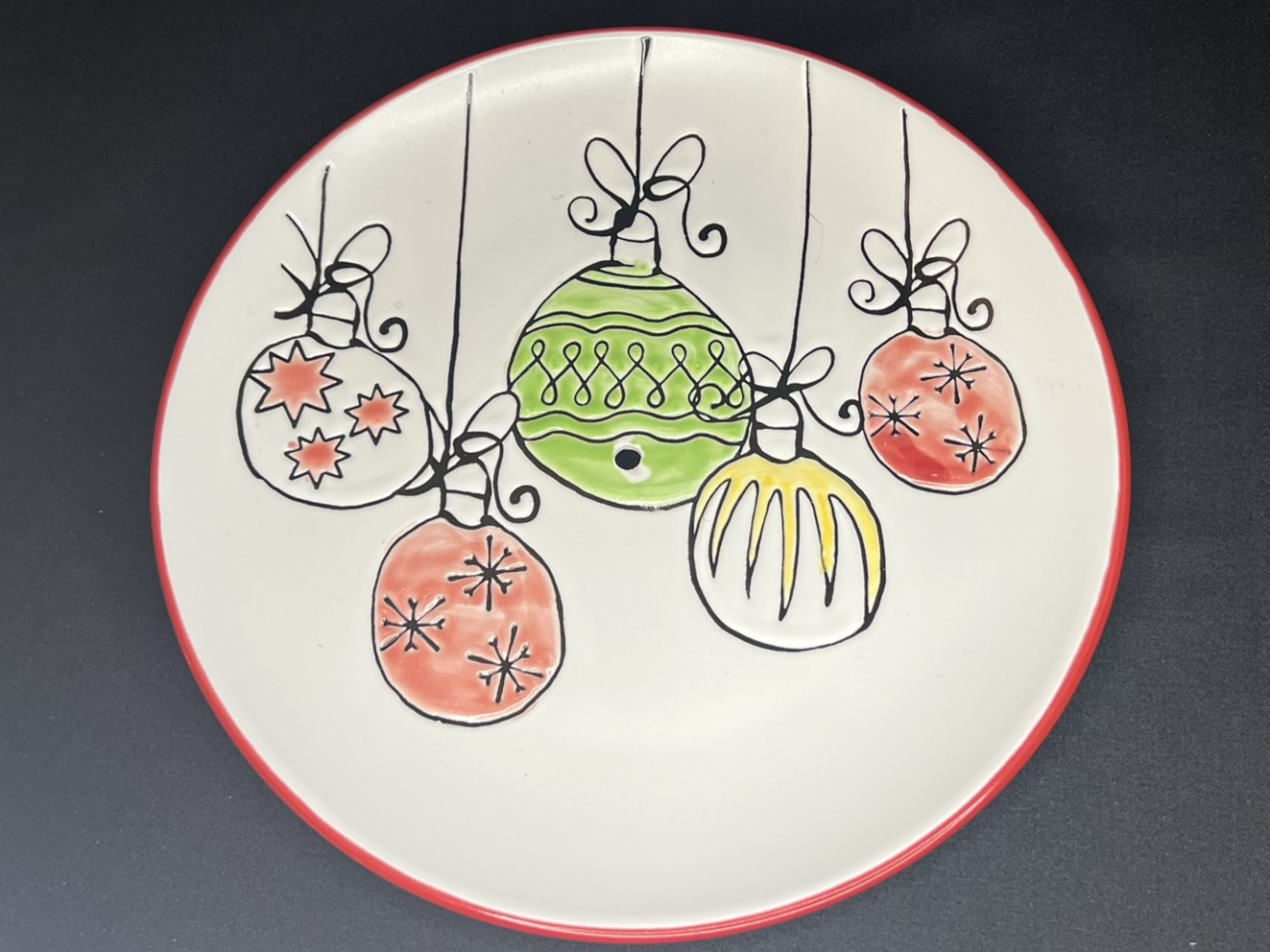 Holiday Ornament Dessert Plate | H113