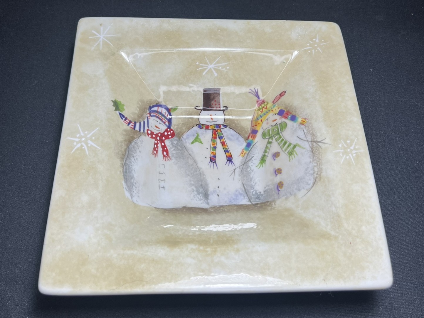 Festive Snowman Square Plate | H235