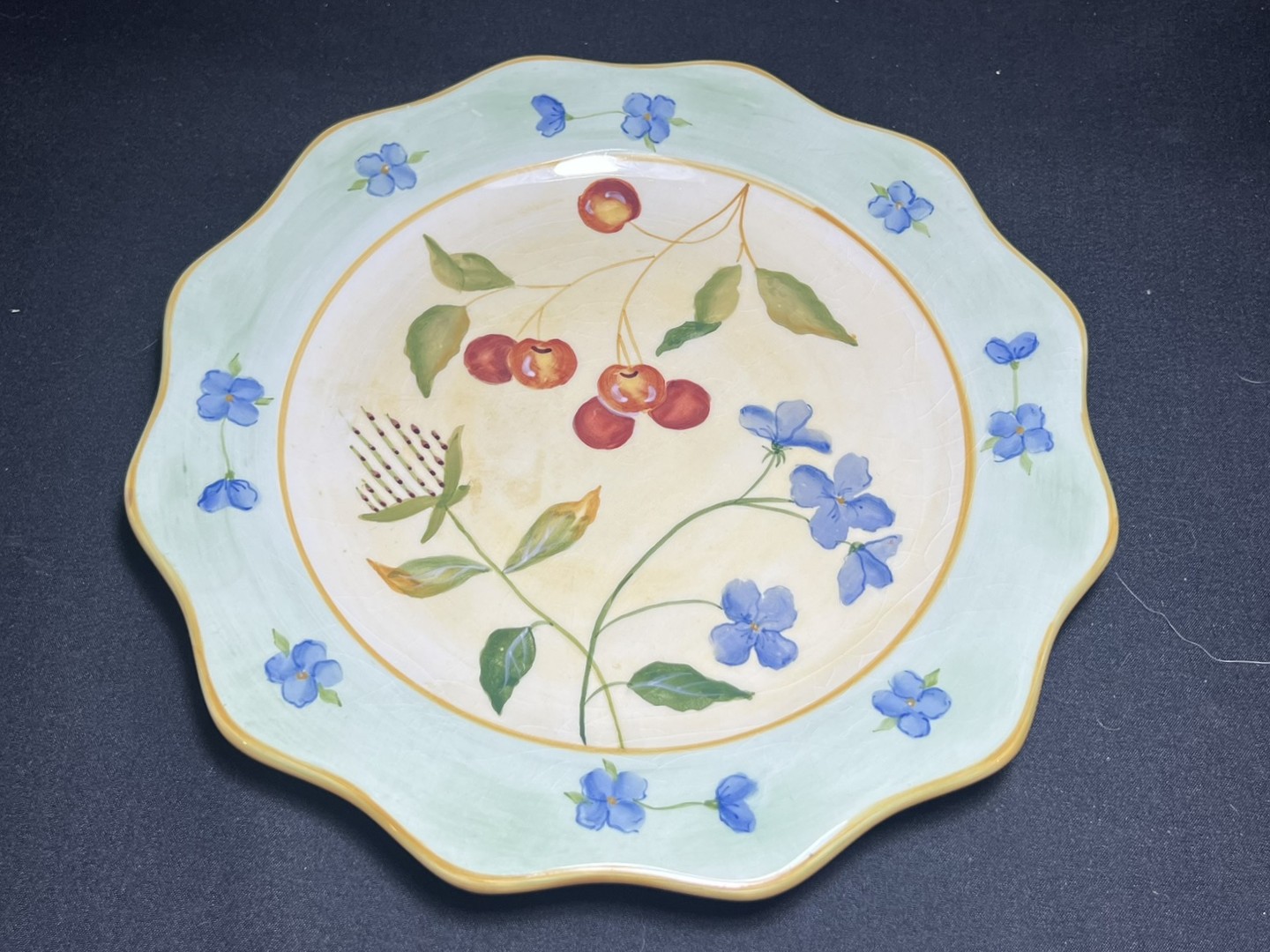 Floral & Cherry Ceramic Plate | PFR114