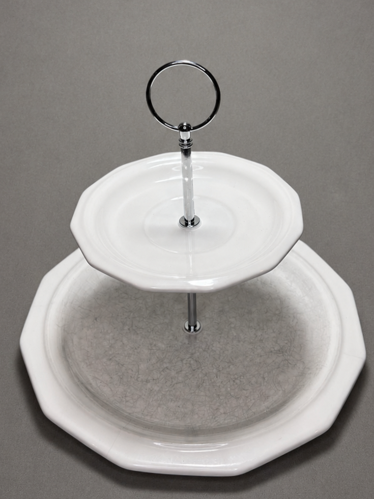 Two-Tier Ceramic Serving Stand | 2PA113