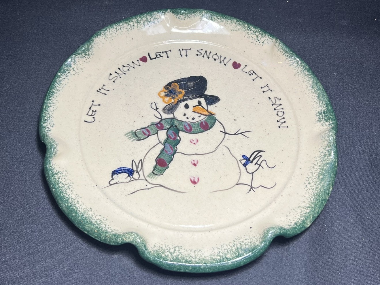 Ceramic Snowman Decorative Plate | H187