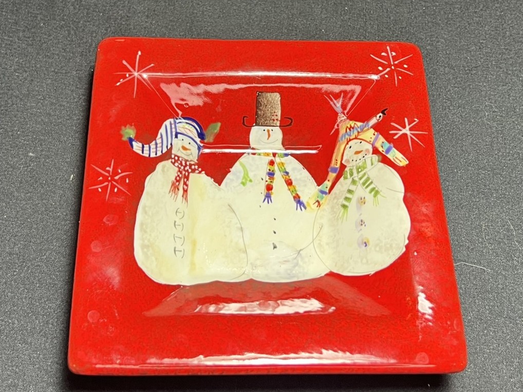 Snowman Family Holiday Plate | H234