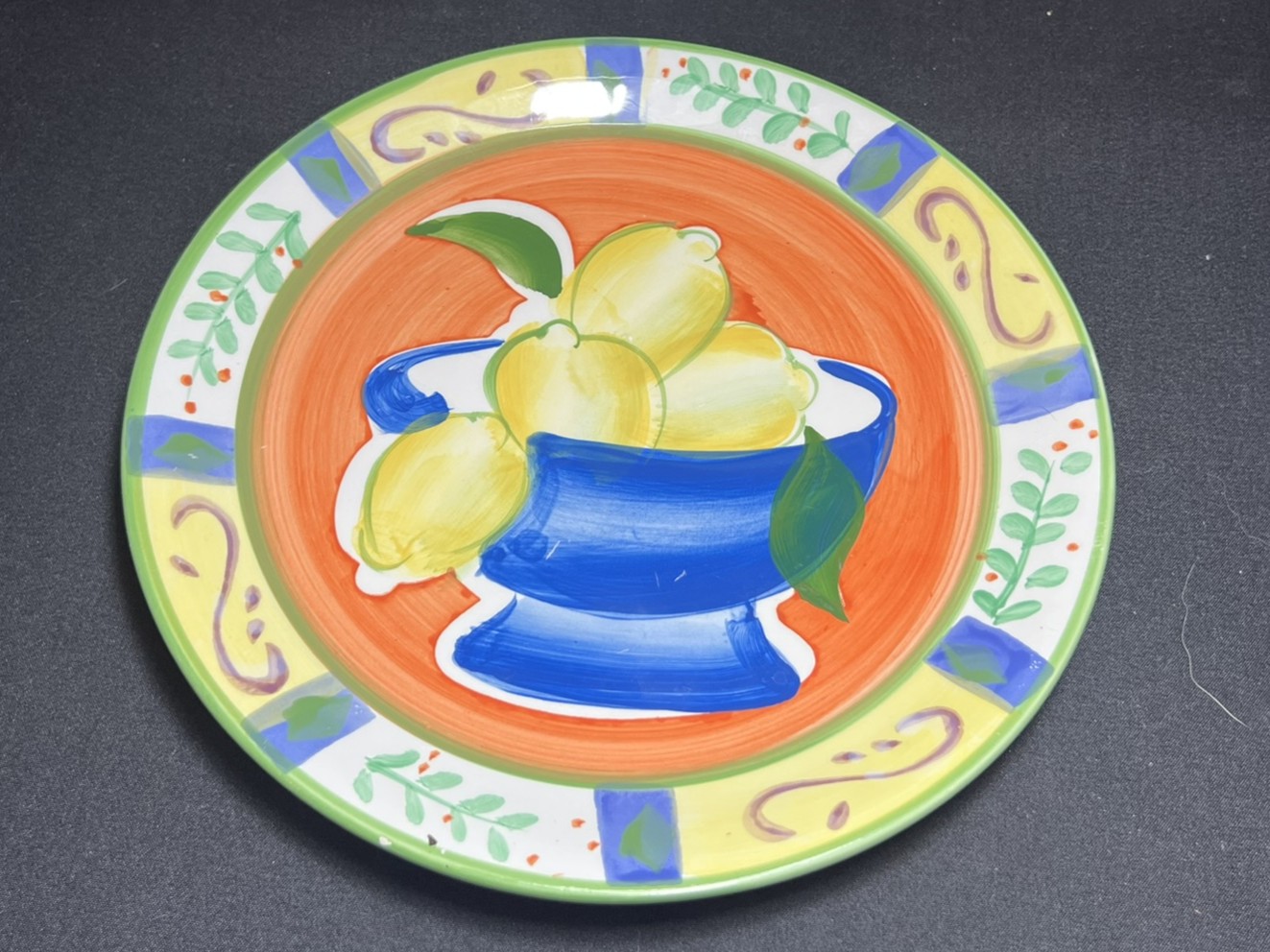 Hand-Painted Ceramic Lemon Plate | PFR113