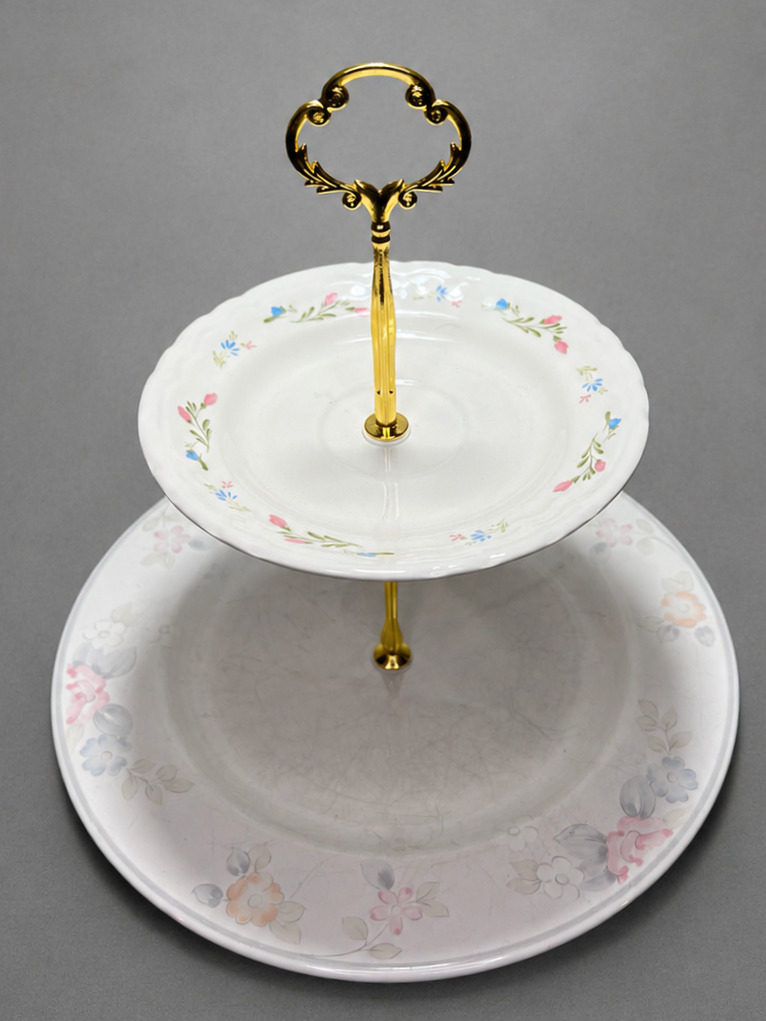 Two-Tier Porcelain Dessert Stand | 2PA105