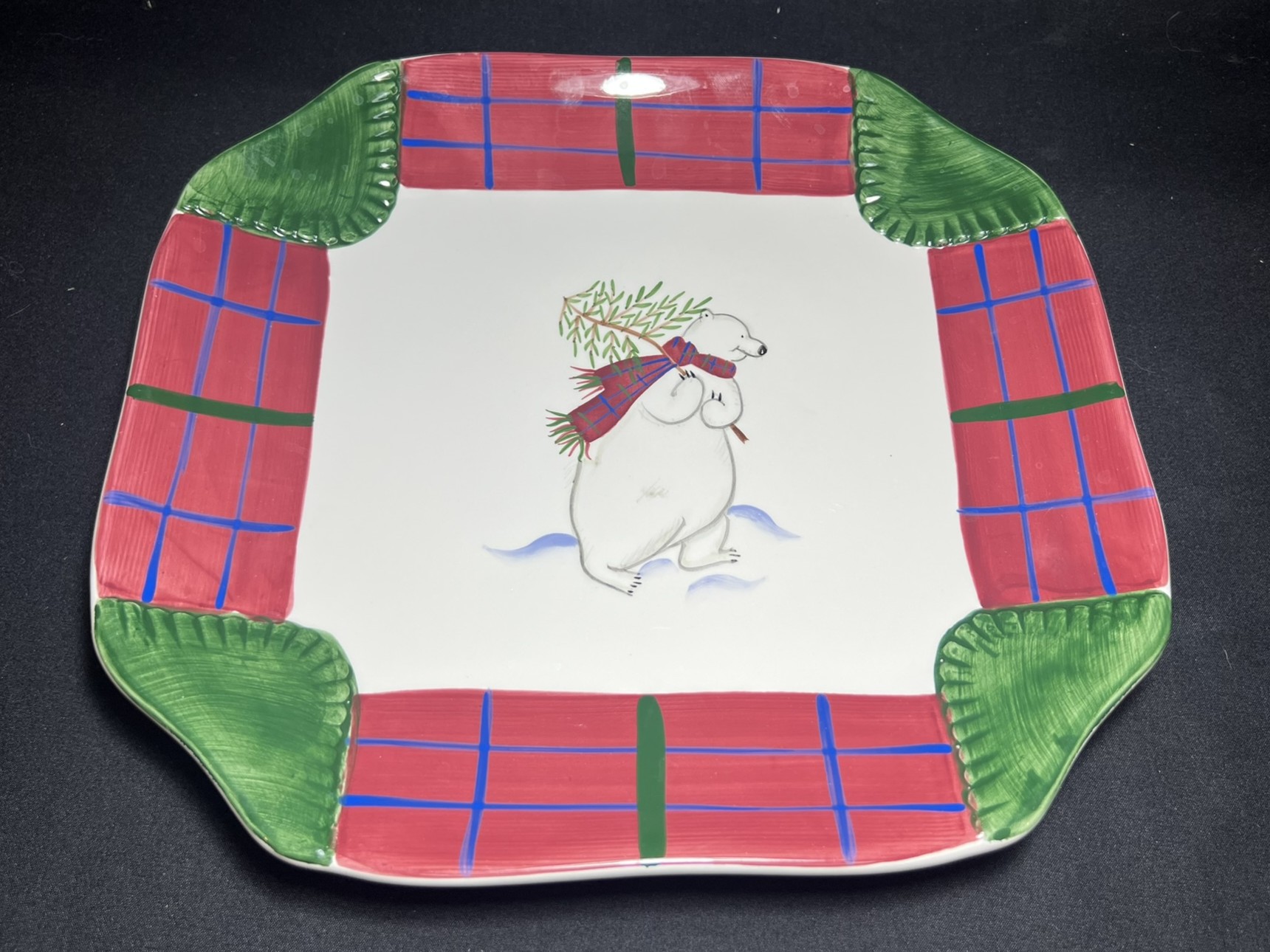 Holiday Polar Bear Ceramic Plate | H213