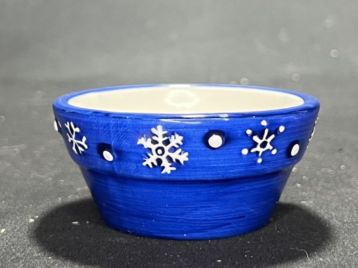 Blue Snowflake Ceramic Bowl | H163